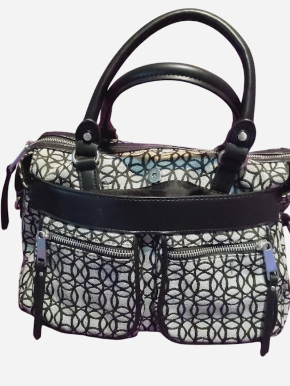 BLACK AND GRAY MINI SHOULDER BAG